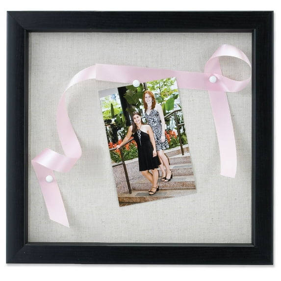 12x12 Black Shadow Box Frame - Linen Inner Display Board