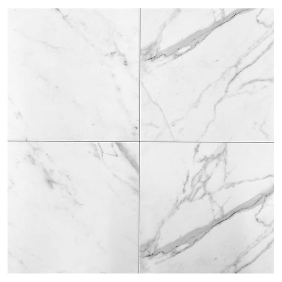 12x12 Calacatta Empire Ceramic Tile for Walls Floors Made in USA (8 Pieces; 8 SF Coverage)