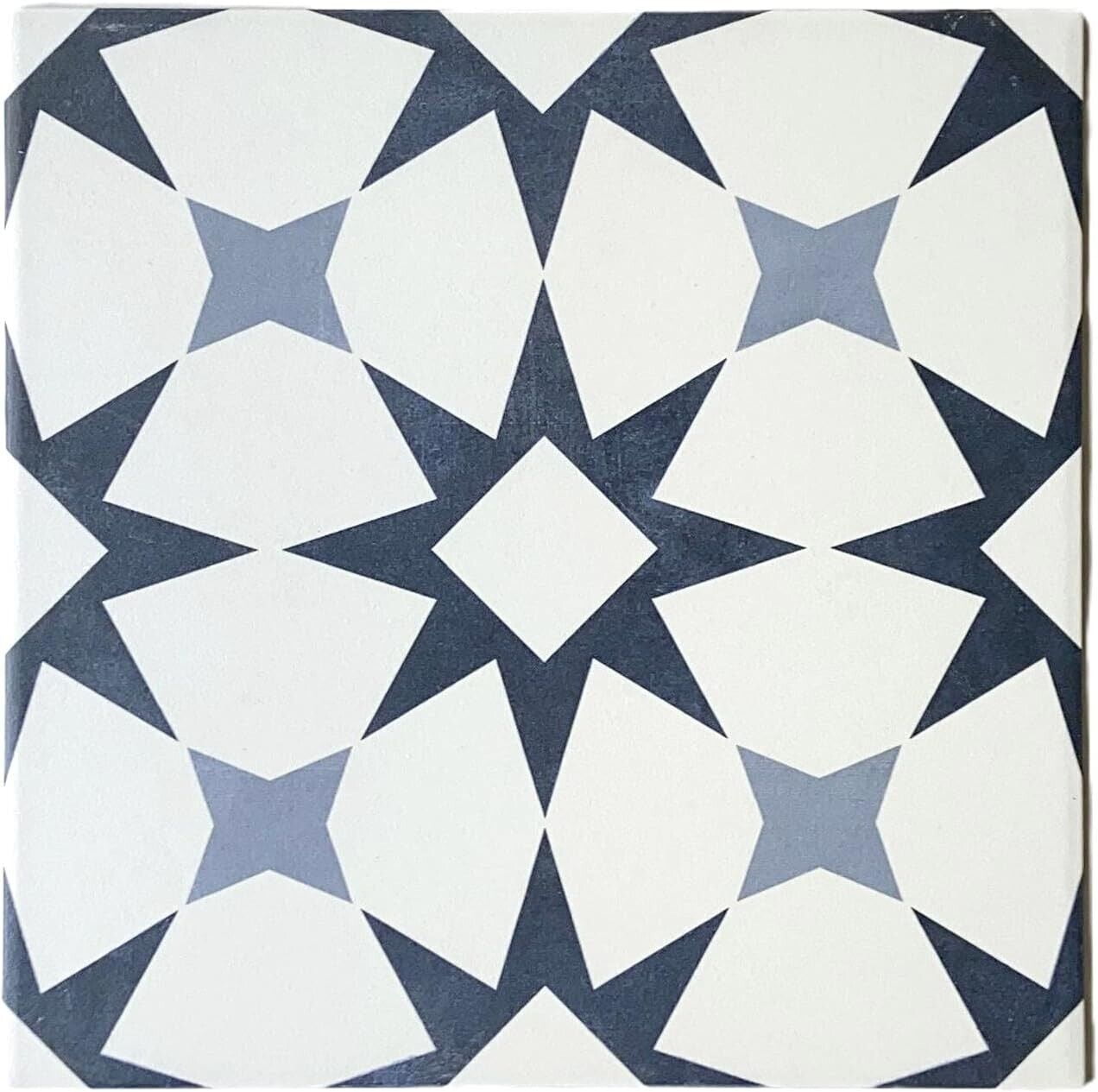 12x12 Calais Sky Geometric Patterned Matte Ceramic Floor Tile (Pack of 12)