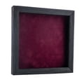 thumbnail image 1 of 12x12 Distressed Black Shadowbox Frame - Interior Size 12x12 with 1" Usable Depth - Dark Berry Acid-Free Suede Backing, 1 of 5