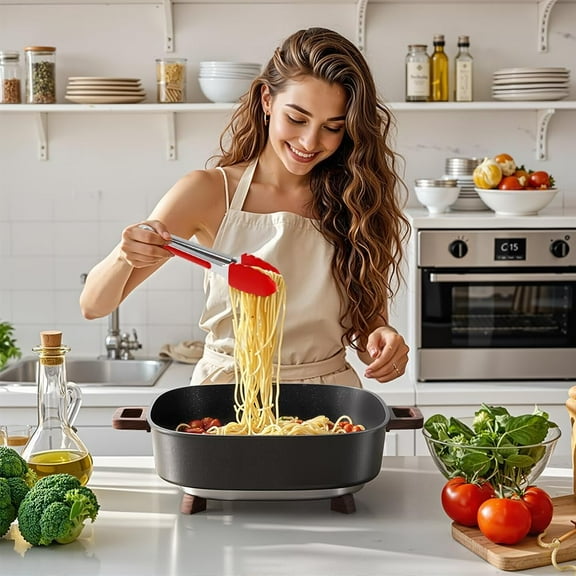 12x12 Electric Skillet 1500W with 5-Piece Tools, Nonstick Griddle, Dishwasher Safe,  Heating