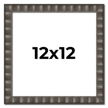 12x12 Frame Black Brown Chestnut Mosaic Solid Wood Picture Frame | 1.125 Inch Moulding Width |