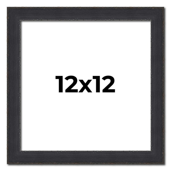 12x12 Frame Black Real Wood Picture Frame Width 1.25 Inches | Interior Frame Depth 0.5 Inches |