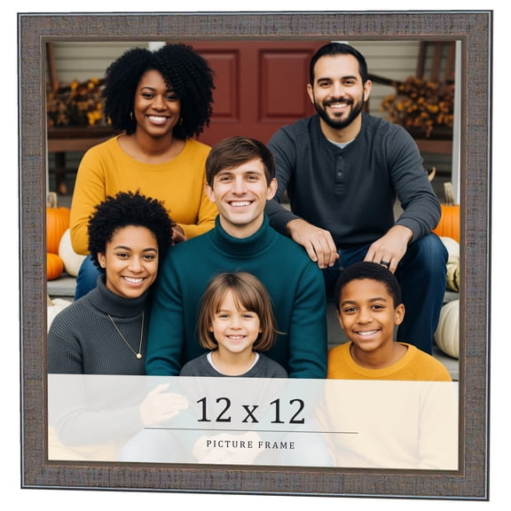 12x12 Frame Blue Kingsley Pewter Solid Wood Picture Frame Width 0.75 Inches |Interior Depth 0.5