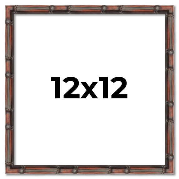 12x12 Frame Brown Bamboo with Dark Coffee/Walnut Finish | Solid Wood Picture Frame Width 0.75