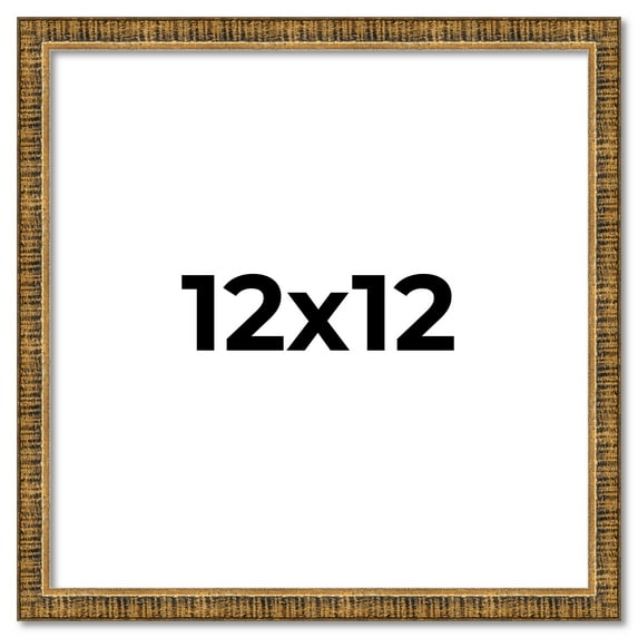 12x12 Frame Gold Kingsley Distressed Solid Wood Picture Frame Width 0.75 Inches | Interior Frame