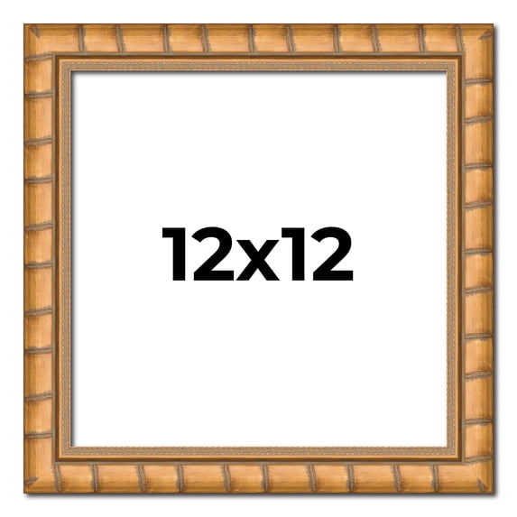 12x12 Frame Gold Real Wood Picture Frame Width 1.5 inches | Interior Frame Depth 0.5 inches |