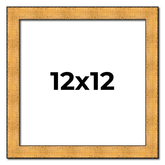 12x12 Frame Gold Rustic Solid Wood Picture Frame | 1.25 Inch Wide Moulding | Rustique Gold