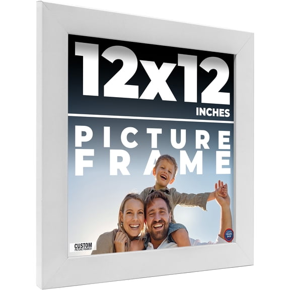 12x12 Frame White Real Wood Picture Frame Width 0.75 inches | Interior Frame Depth 0.5 inches |