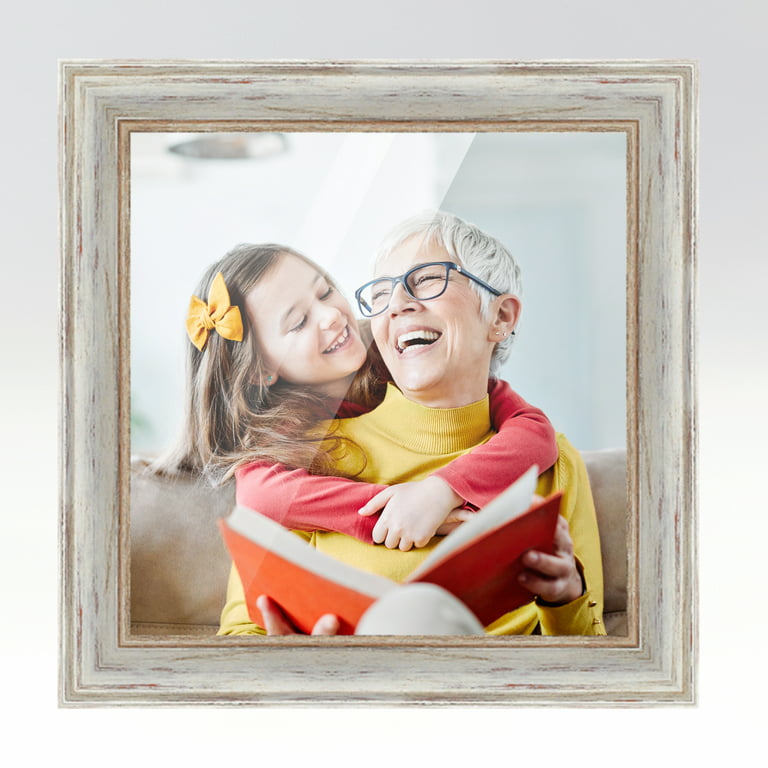 12x12 Frame White Real Wood Picture Frame Width 1.75 inches | Interior  Frame Depth 0.5 inches 
