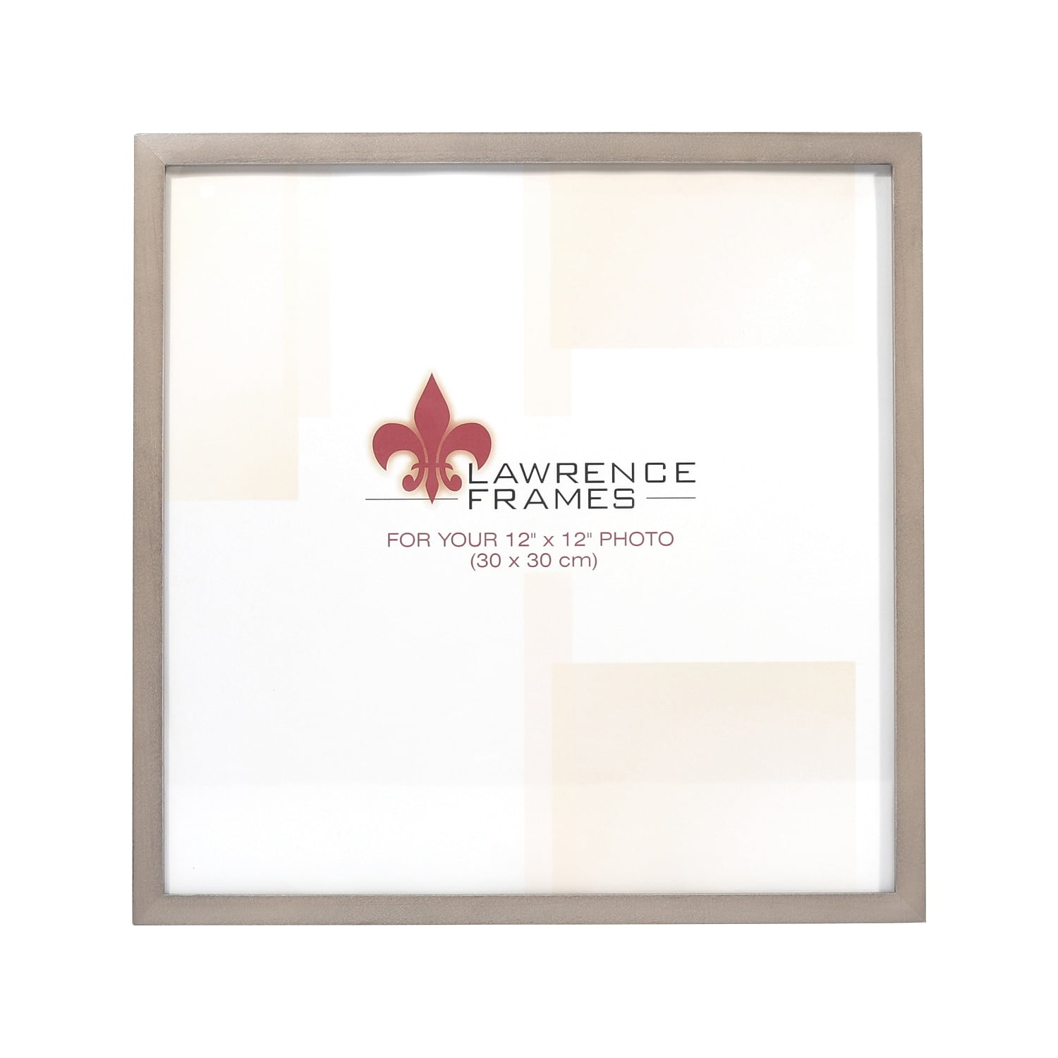 12x12 Gray Wood Square Photo Frame with Glass