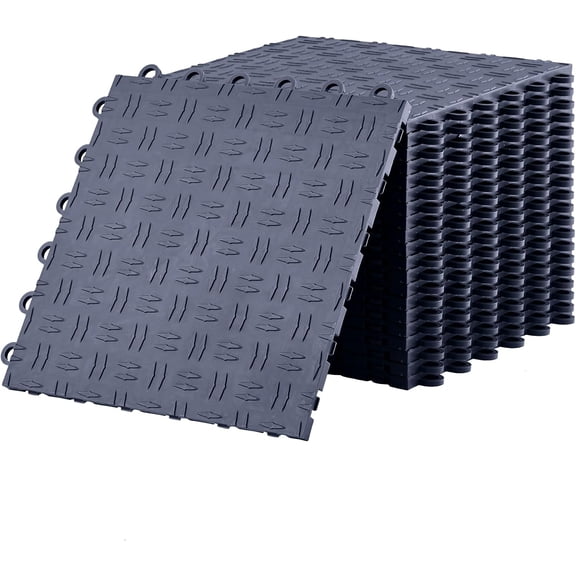 12x12 In Interlocking Garage Floor Tiles 50-Pack 5500 lb Capacity PVC Non-Slip Flooring for Workshop and Basement