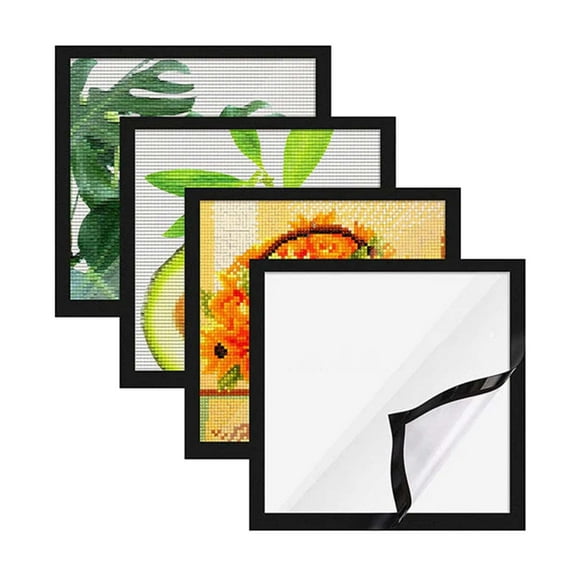 12x12 Inch Diamond Painting Frame, Self-Adhesive Diamond Art Photo Frame 1 Pack, No-Punch Picture Frame for Artwork Certificates Photos, Damage-Free Wall Display for Home Office Decor
