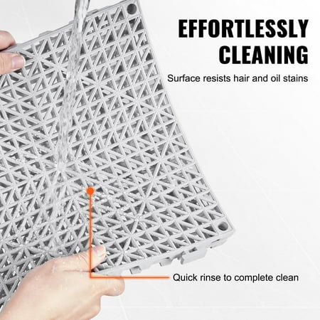 12x12 Inch PVC Interlocking Tiles, 50PCS Gray with Drainage Holes for Bathroom, Kitchen, Wet Areas