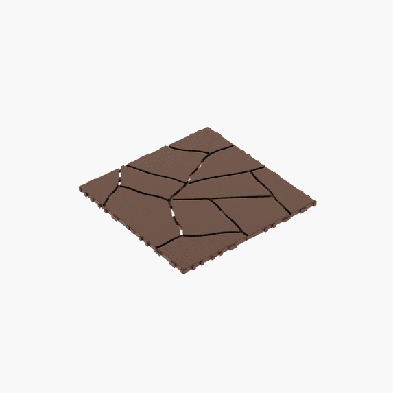 12x12 Inch Red Brown Interlocking Deck Tiles, Stone Style DIY Module Decking Tiles, Easy Quick Installation Court Tiles 44 Pack, PP Resin Plastic Waterproof for Porch Poolside Balcony Backyard Patio