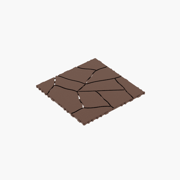 12x12 Inch Red Brown Interlocking Deck Tiles, Stone Style DIY Module Decking Tiles, Easy Quick Installation Court Tiles 44 Pack, PP Resin Plastic Waterproof for Porch Poolside Balcony Backyard Patio