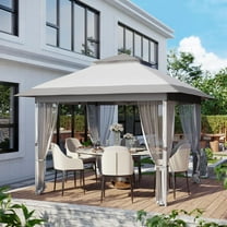 12x12 Outdoor Gazebo,Gazebo Canopy with Mosquito Netting,Outdoor Steel Frame Gazebos for Patio Garden Backyard Lawn Deck