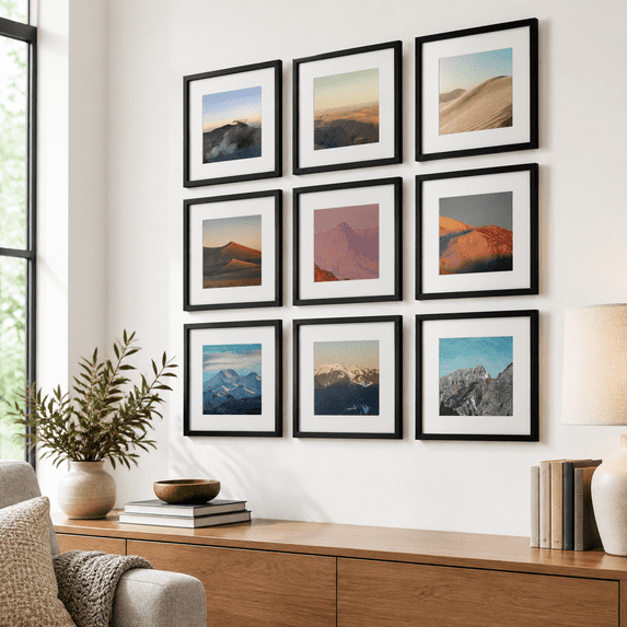12x12 Picture Frame Set Of 9 Gallery Wall For Black - Walmart.com