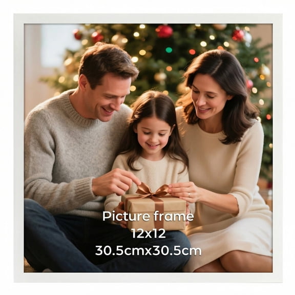12x12 Picture Frame, White 12 by 12 Photo Frame for Wall Gallery Display, Single