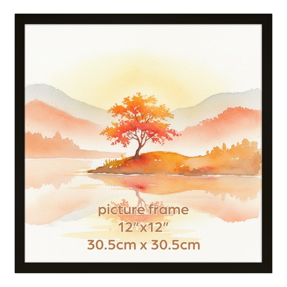 12x12 Picture Frame with Mat for 9.5x10.7 Photo, Black