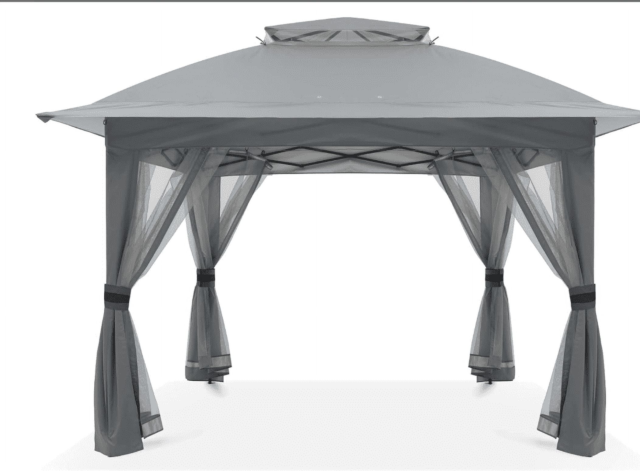 12x12 Pop Up Gazebo Outdoor Canopy Shelter with Mosquito Netting 4 Instant Gazebo Tent for Lawn, Garden, Backyard, Deck