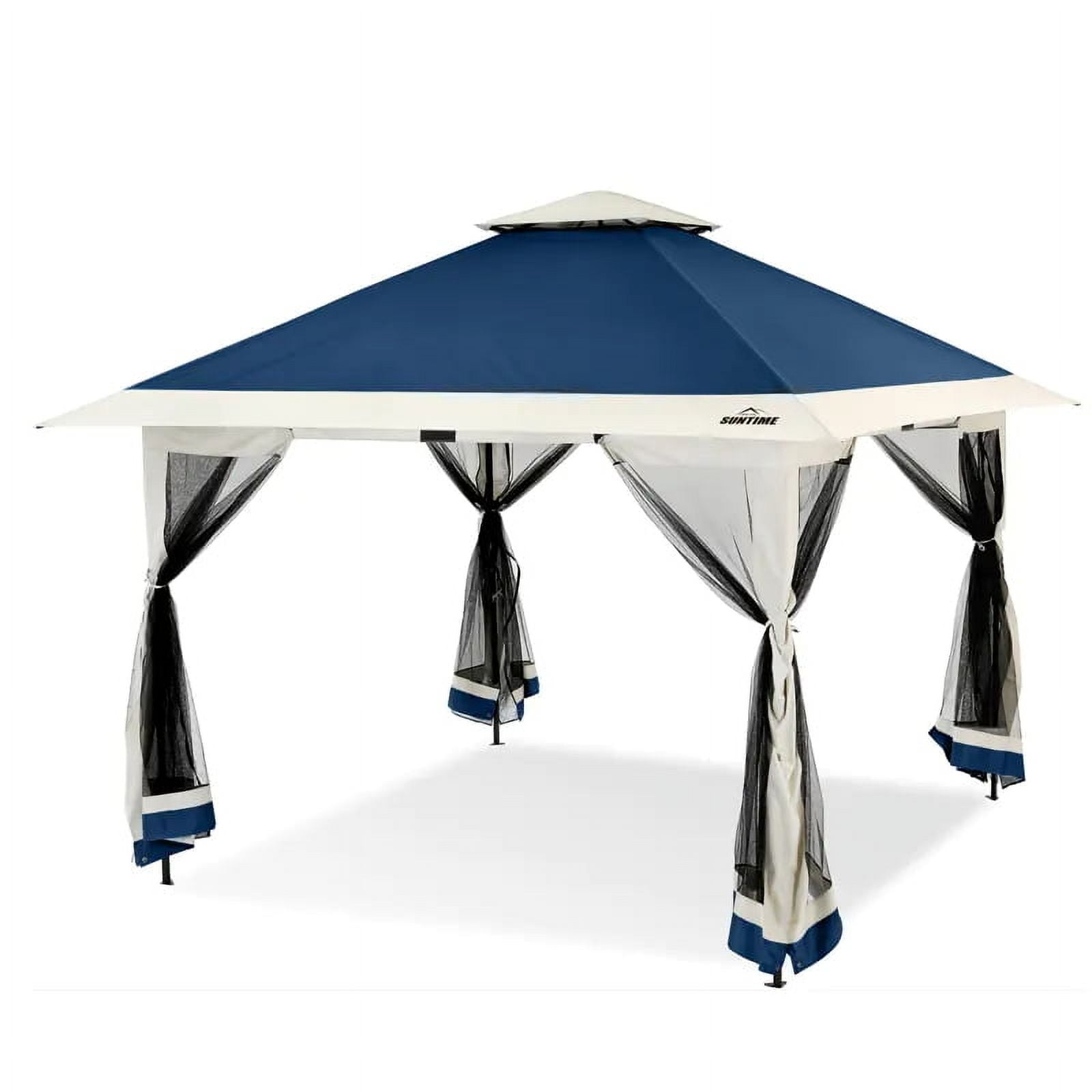 12x12 Pop Up Gazebo Outdoor Canopy Shelter with Mosquito Netting 4 Instant Gazebo Tent for Lawn, Garden, Backyard, Deck