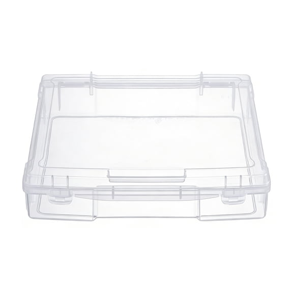 Novelinks Scrapbook Box, Craft and Hobby Storage Box, Clear, 12 inches, Plastic