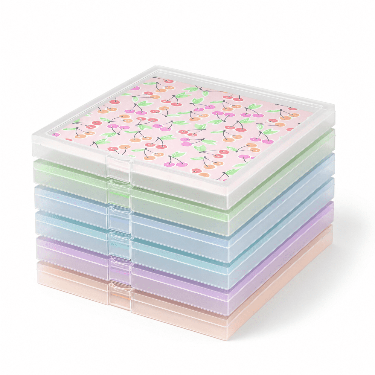 Scapt Paper 12x12 Scrapbook Paper Storage Containers, 6 Pack Stackable Clear ...