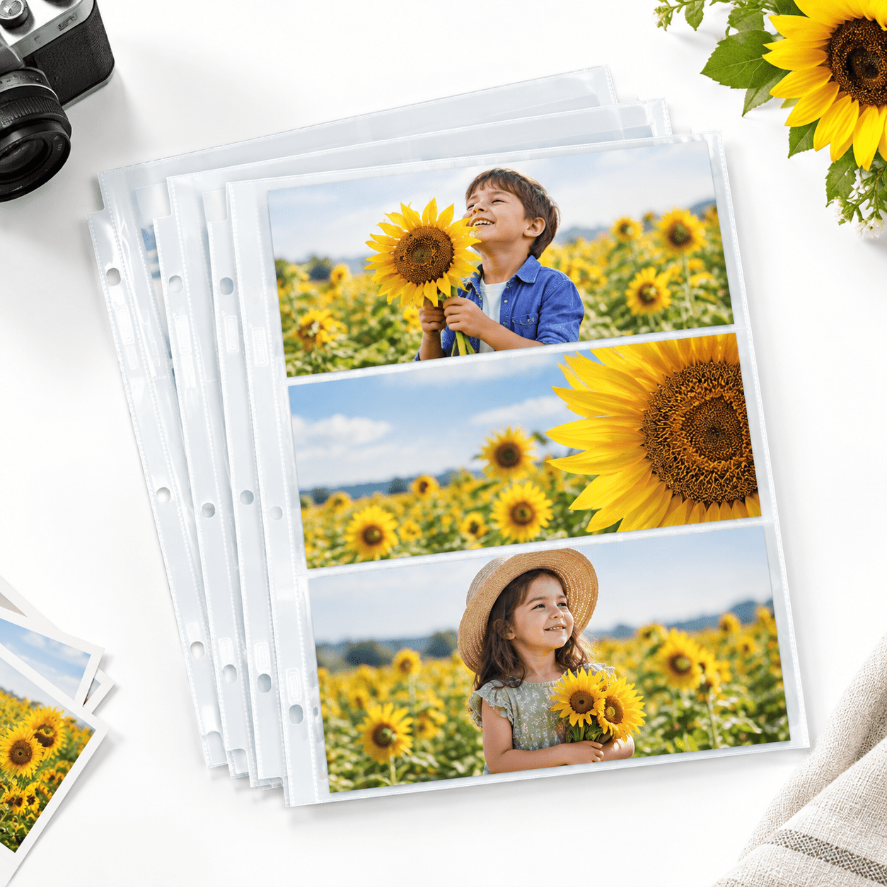 Weekly Layout Horizontal 12x12 Scrapbook Pprotectors 4x6 Photo Sleeves & Album Refill Pages 50 ...