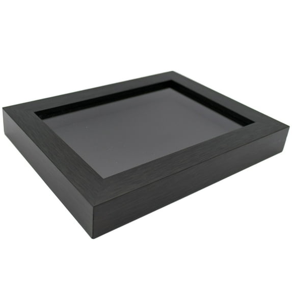 12x12 Shadow Box Frame Gray Stained Real Wood with a Black Acid-Free Backing | 3/4" of Usuable
