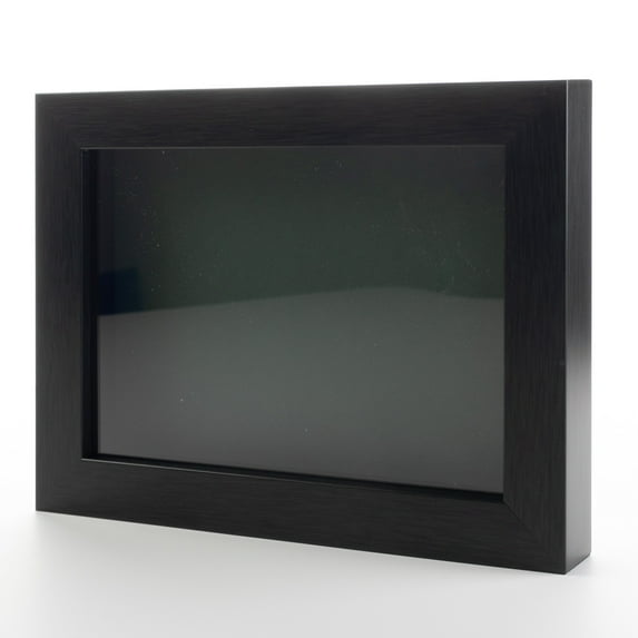 12x12 Shadow Box Frame Gray Stained Real Wood with a Green Acid-Free Backing | 3/4" of Usuable
