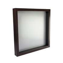 12x12 Shadow Box Frame In Brown With A 1 3/4" Usable Depth Includes Silver Acid-Free Backing, UV