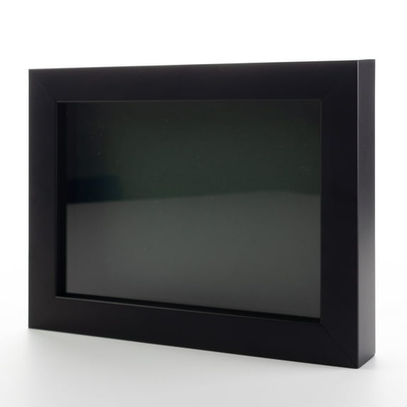 12x12 Shadow Box Frame Painted Black Real Wood with a Green Acid-Free Backing | 3/4" of Usuable