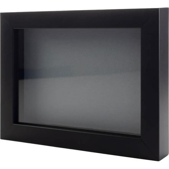 12x12 Shadow Box Frame Painted Black Real Wood with a Grey Acid-Free Backing | 3/4" of Usuable