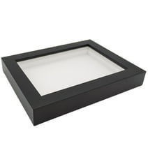 12x12 Shadowbox Gallery Wood Frames - Black DEEP Shadow Box Frame with a Display Depth of 3/4" -