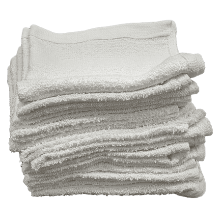 1 Dozen - 12 x 12 White Value Washcloths Rags Bath/Craft/Kitchen/Garage/Face