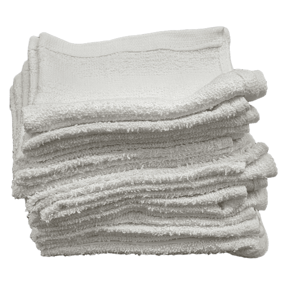 1 Dozen - 12 x 12 White Value Washcloths Rags Bath/Craft/Kitchen/Garage/Face
