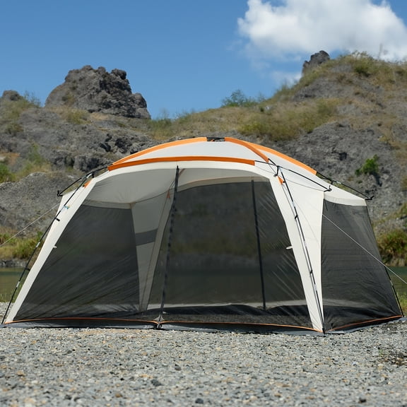 12x12ft Screen House Tent with 2 Zipper Doors Screen Tent for Camping Outdoor Activities