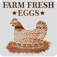 thumbnail image 1 of 12x12inch Hen Pattern Plastic Painting Stencils Farm Fresh Eggs Large Reusable Stencil Template, 1 of 9