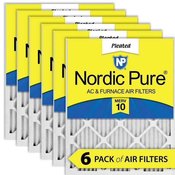 12x12x1 (11_3/4x11_3/4) Pleated MERV 10 Air Filters 6 Pack