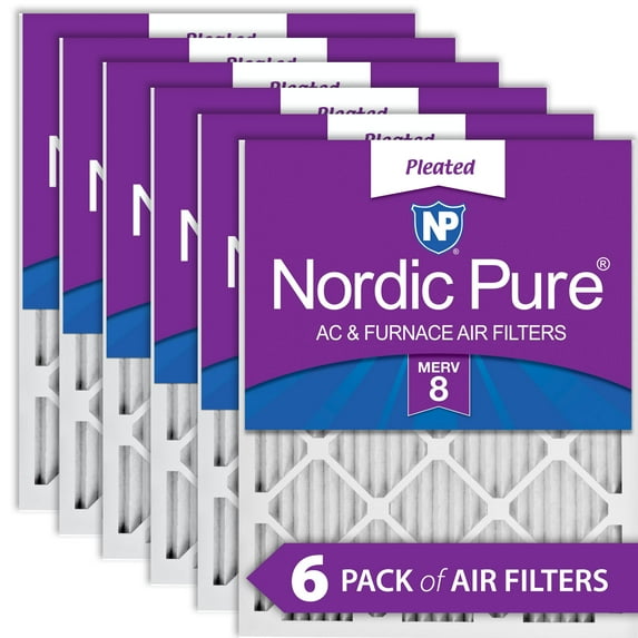 12x12x1 (11_3/4x11_3/4) Pleated MERV 8 Air Filters 6 Pack