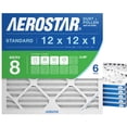 thumbnail image 1 of 12x12x1 MERV 8 Air Filter, 6 Count, ACTUAL SIZE (11.75 x 11.75 x 0.75), HVAC, Air Conditioning & Furnace Filter Captures Dust, Lint & Pollen (MPR 600 / FPR 5), Made in USA, 1 of 2
