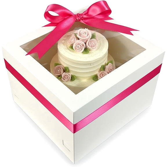 12x12x10 Inch Cake Box 12 count, Window 2 pieces for Tier and Multi-Layer Cakes Bakery Boxes