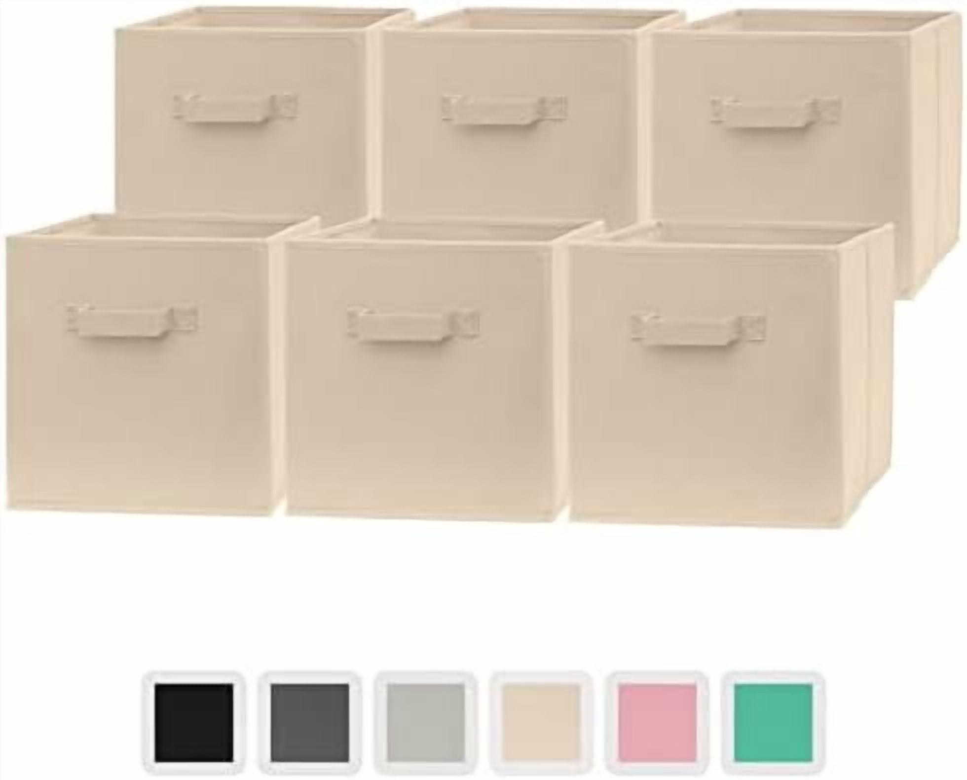 12x12x12 Inch Storage Cubes - 6 Pack - Fabric Cube Storage Bins | Dual ...