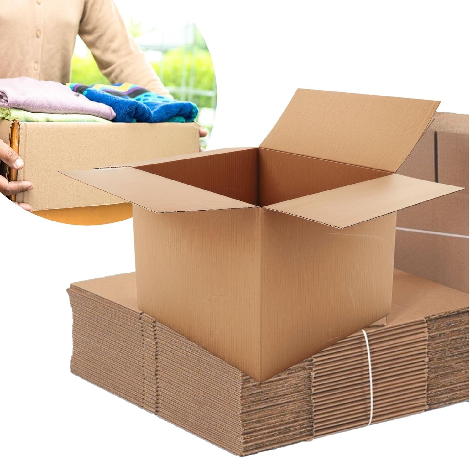 W.B. Mason Co. Corrugated Boxes, 8" X 8" X 10", Kraft, 25/Bundle