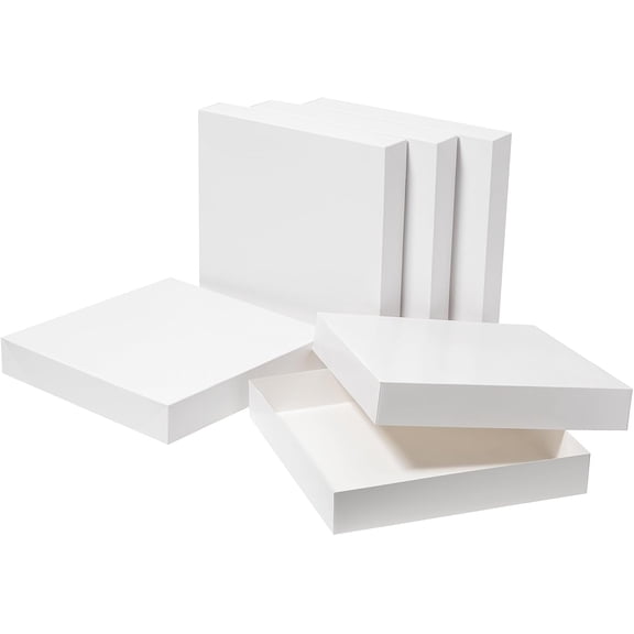 12x12x2 Inches Large Gift Boxes with Lids 10 Pack Flat Square Shirt Clothes Scarf Box for Christmas Presents, Holidays, Birthday, Wedding Gift Wrapping White