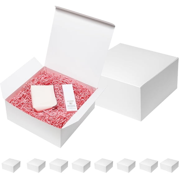 12x12x5 Inches Large Gift Boxes with Lids 10 Pack Bridesmaid Proposal White Extra Deep Gift Box for Presents, Wedding, Graduation, Holiday, Christmas, Birthday Craft Present Wrapping