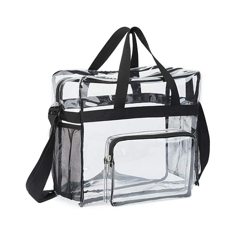 Jinyi Large Transparent PVC Tote Bag See-Through 12x12x6 inch