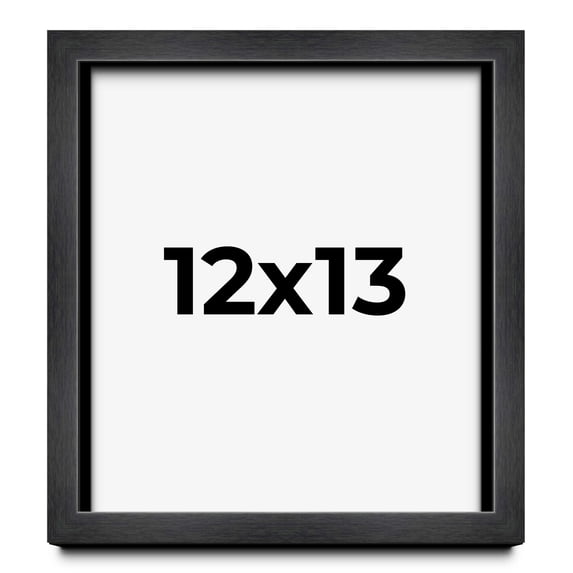 12x13 Frame Black Charcoal Grey Wood Textured Picture Frame | 0.75 Inch Moulding Width | Gunmetal