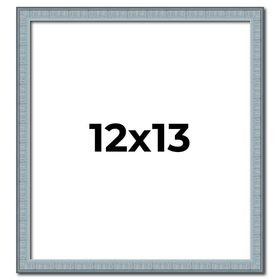 12x13 Frame Blue Scuffed Farm Board Solid Wood Picture Frame Width 0.75 Inches | Interior Depth 0.5
